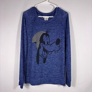 Disney Parks Blue Light-weight Knit GOOFY Sweater Size Medium